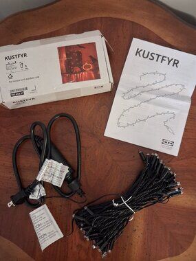 NIB IKEA KUSTFYR LED Orange Halloween String Light With 64 Lights 205.603.21